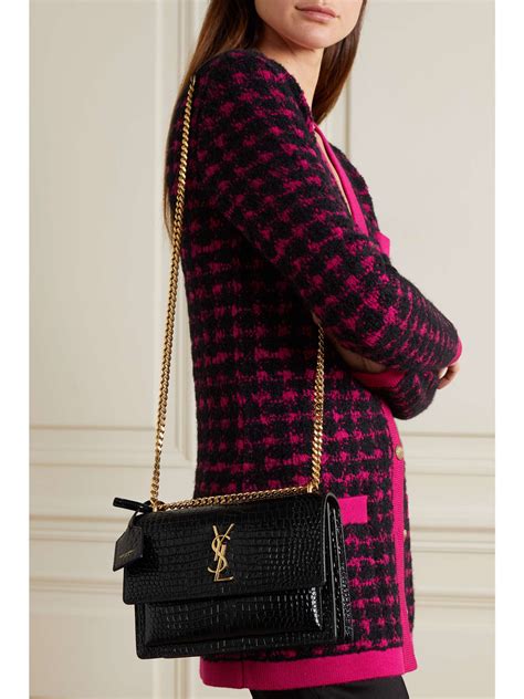 ysl bucket bag croc|saint laurent sunset bag.